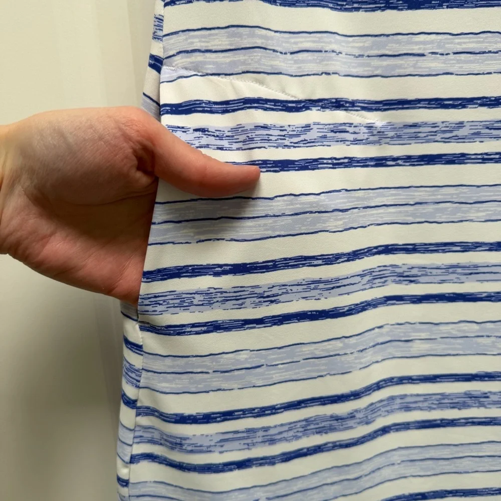 COLUMBIA SLEEVELESS ACTIVE FIT CHILL RIVER PRINTED SHEATH DRESS STRIPES SMALL - Picture 13 of 13